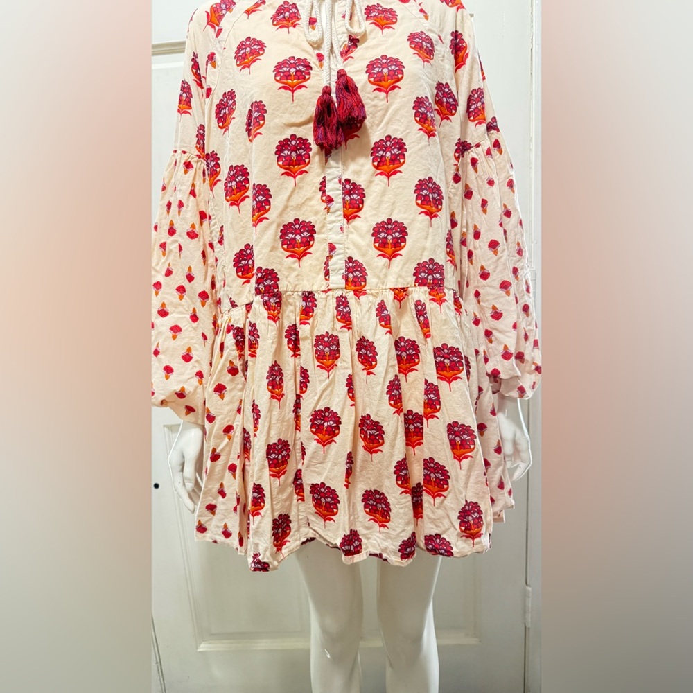 Avec Les Filles Women's Cotton Mixed-Print Mini Dress - Sunset Mul size 4. P-24 - Picture 10 of 16